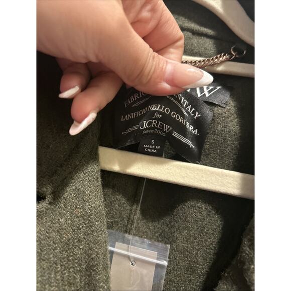 New JCREW Size XS Trench Coat in Double-Faced Wool in Green $368 CD100 - Picture 4 of 10